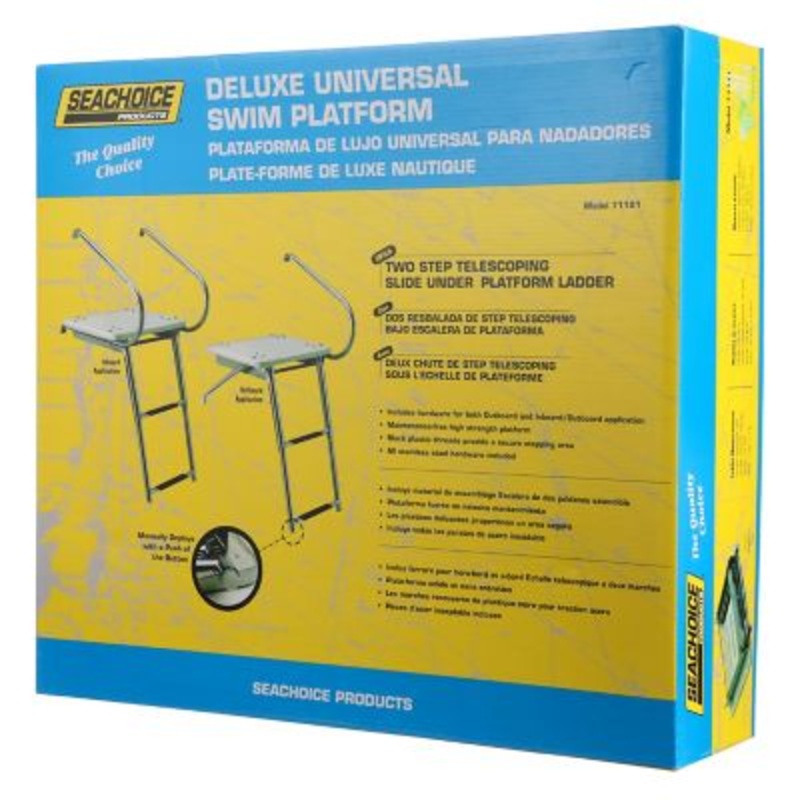 Seachoice 71181 Deluxe Universal Swim Platform With Slide Mount Telescoping Ladder