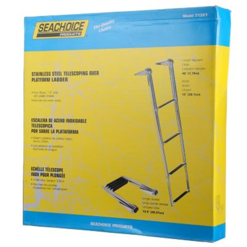 Seachoice 71321 Telescoping Ladder Only for Universal Swim Platform With Top Mount