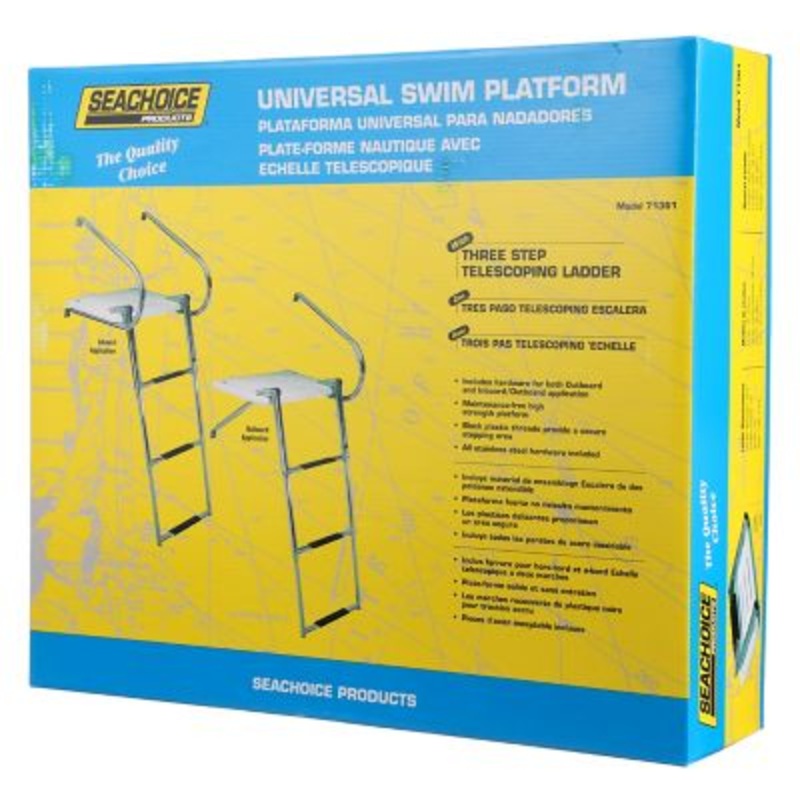 Seachoice 71361 Universal Swim Platform With Top Mount Ladder