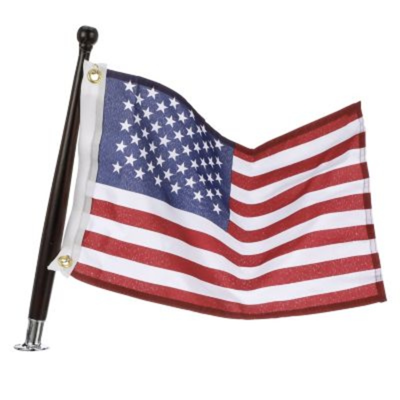 Seachoice 78191 Marine U.S. 12″ x 18″ Flag Kit With Pole and 3/4″ Socket