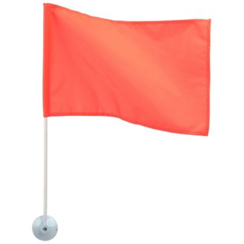 Seachoice 78301 12″ x 18″ Orange Nylon Ski Flag on 24″ Plastic Pole With Suction Cups