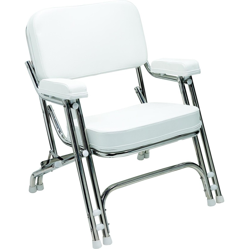 Seachoice CK-DC001SS 78503  Folding Deck Chair, Aluminum, White