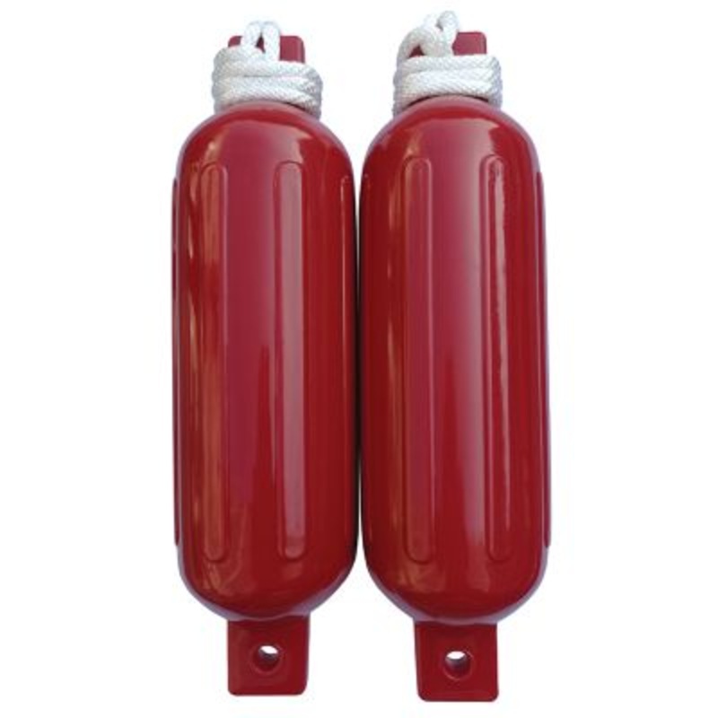 Seachoice DE77203S 79256 Twin Eye Ribbed Fender Kit (Includes 2 5.5″ x 20″ Red Fenders and Matching 3/8 5′ Lines)