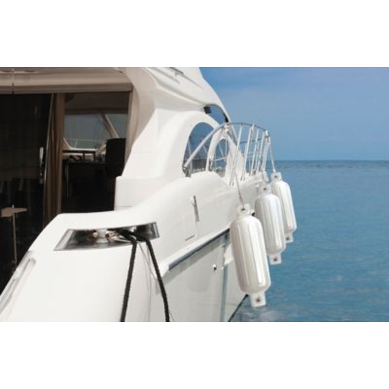 Seachoice DE79271S 79031 Twin Eye Ribbed Fender, White, 8.5 x 27″