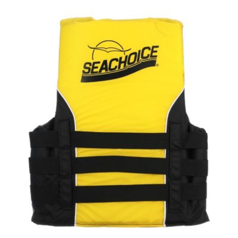 Seachoice 86410 Deluxe 4-Belt Ski Vest – Yellow/Black, Sm/Md