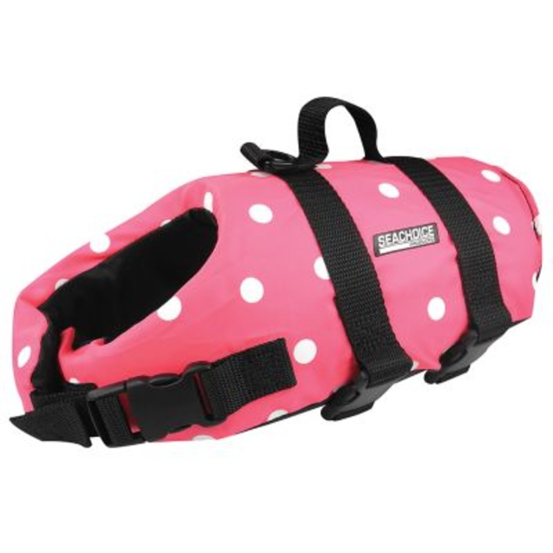 Seachoice DV-S-86380 86380 Dog Life Vest – Pink Polka Dot, Sm