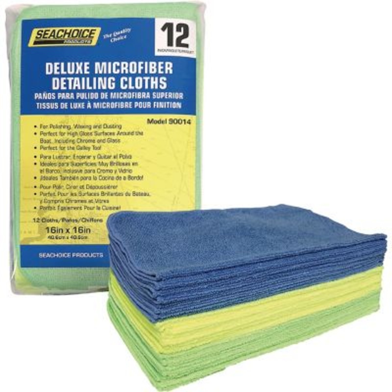 Seachoice W-90014-SC 90014 Deluxe Microfiber Detailing 16″ x Cloths, 12-ct. Pack