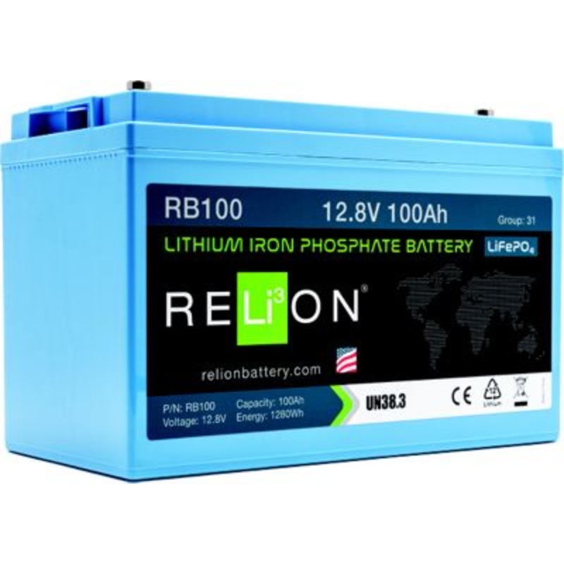 RELiON RB100-HP RB100HP LiFePO4 Lithium Iron Phosphate 12V Battery, Group 31