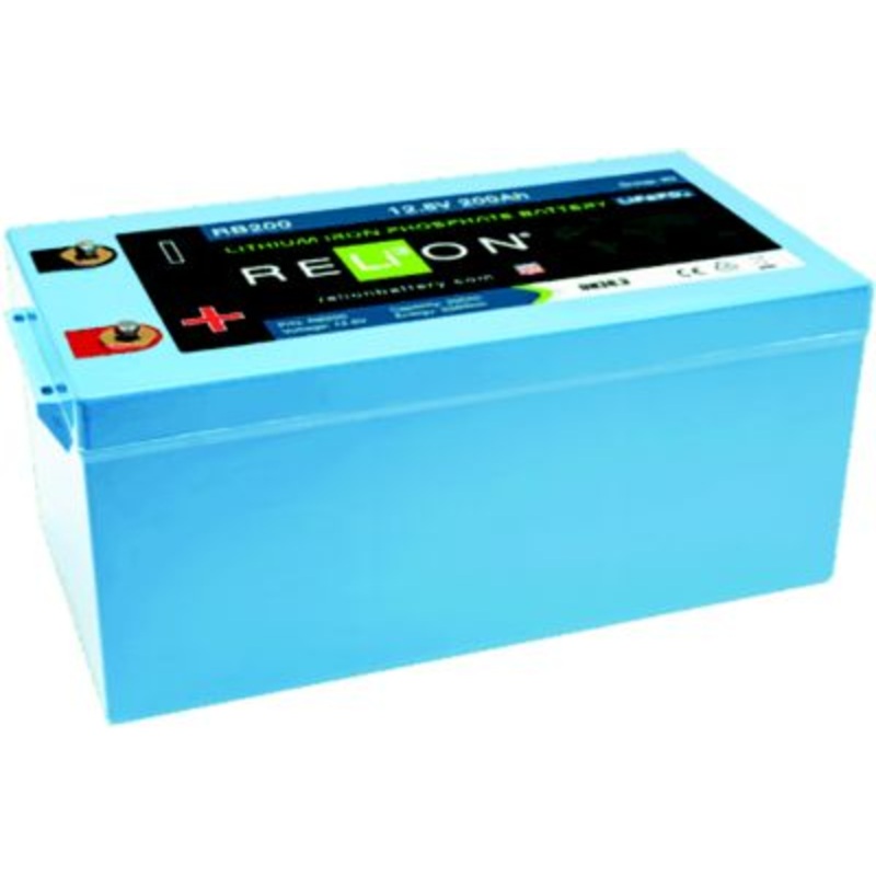 RELiON RB200 LiFePO4 Lithium Iron Phosphate 12V Battery, Group 8D