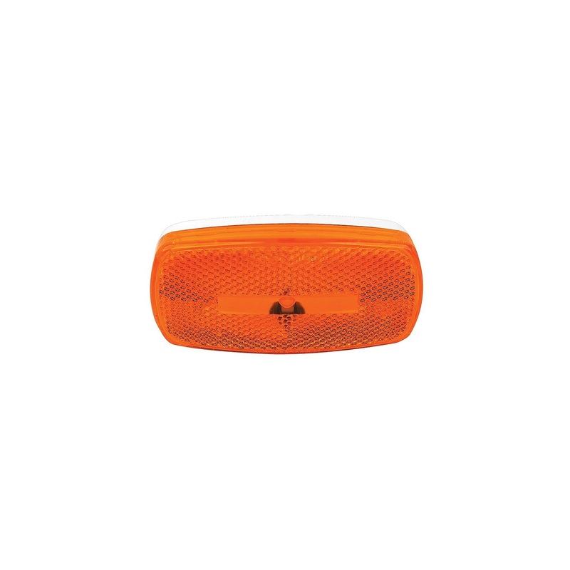 FulTyme RV 1106 Marker/Clearance Light With Reflex, Yellow Lens, White Base