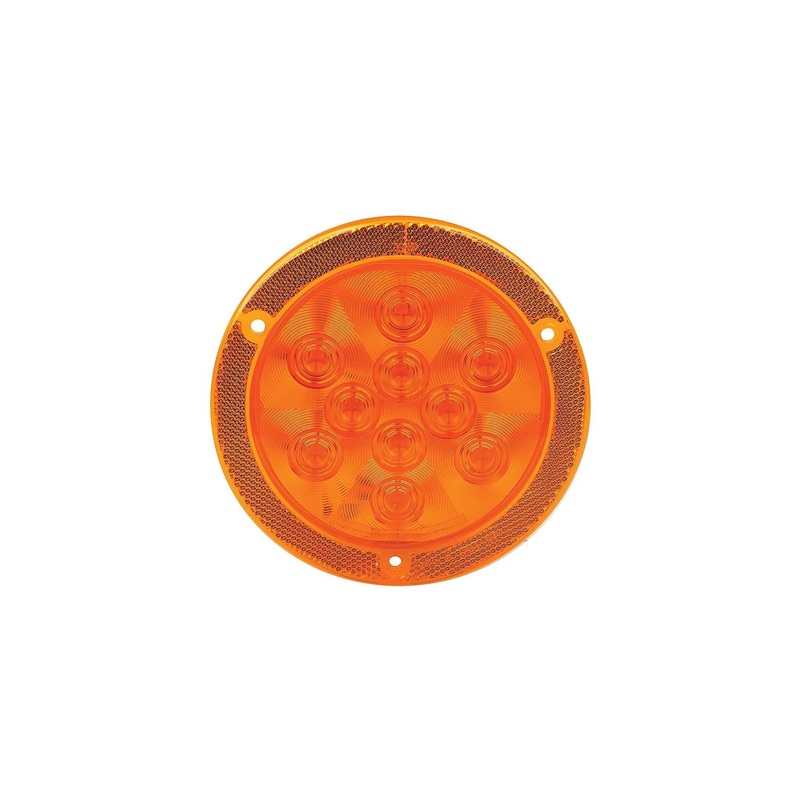 FulTyme RV 1152 LED 4″ Round Sealed Light W/Reflex Mounting Flange, Yellow