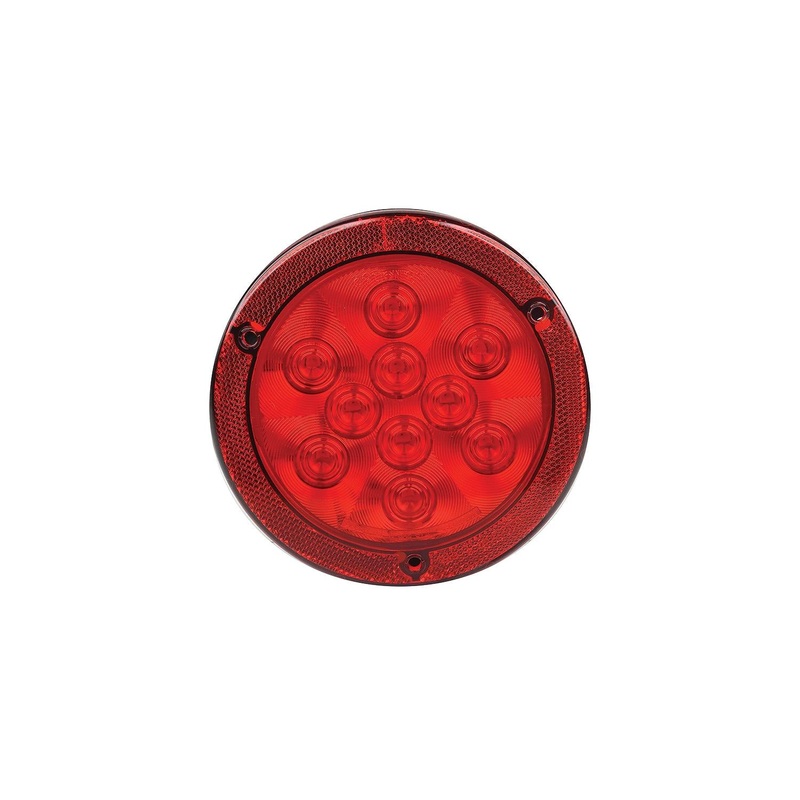FulTyme RV 1153 LED 4″ Round Sealed Light W/Reflex Mounting Flange, Red