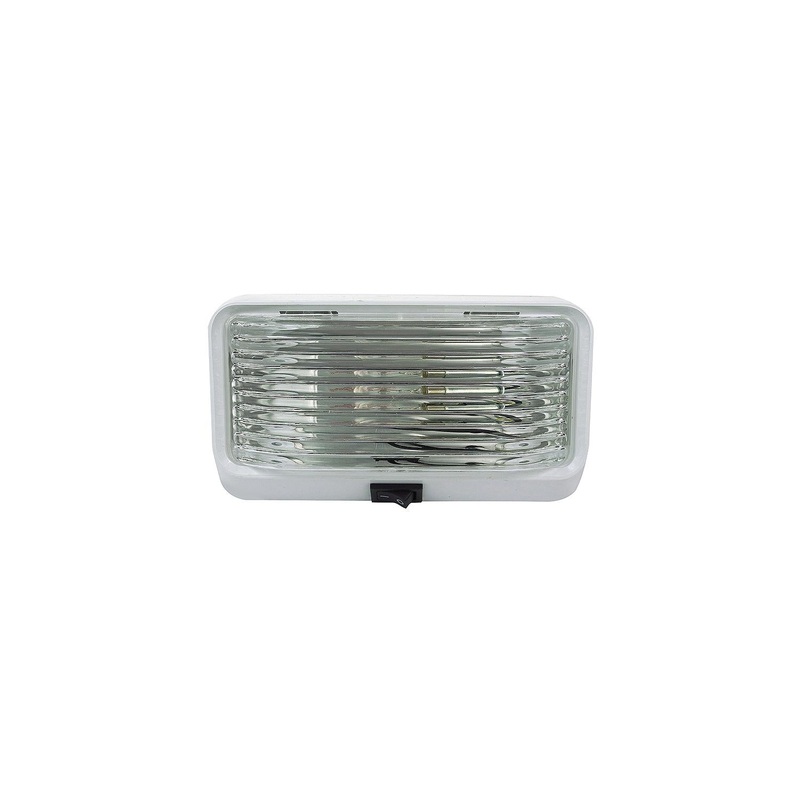 FulTyme RV 590-1118 Rectangular Porch/Utility Light w/Switch, Clear