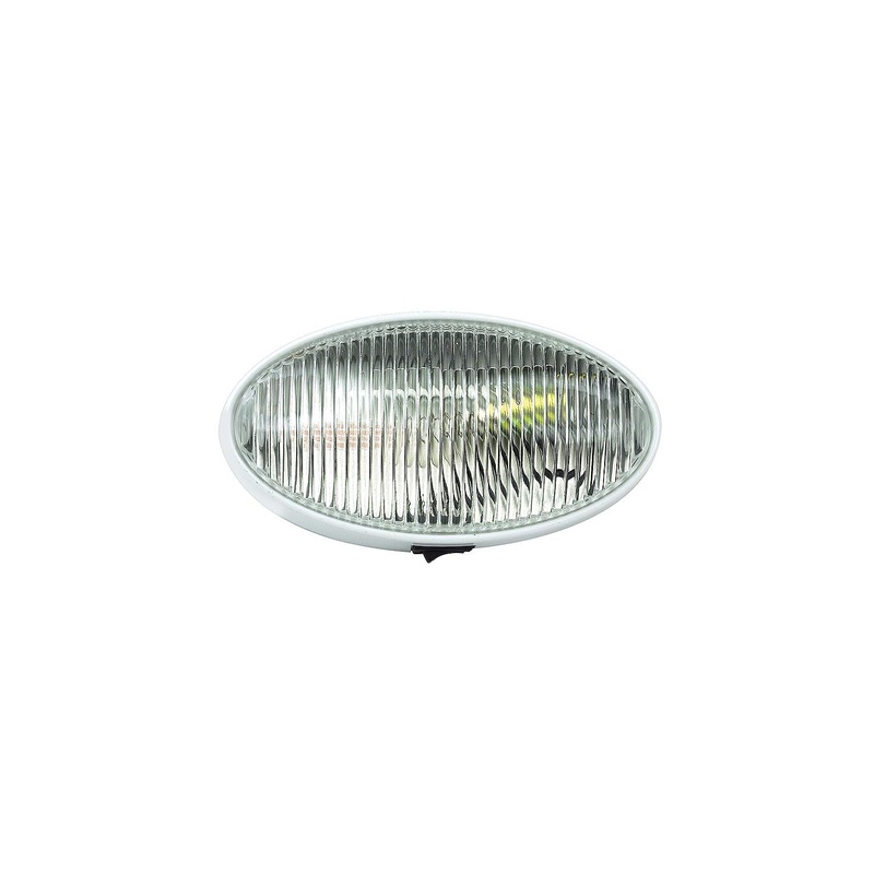 FulTyme RV 590-1124 Oval Porch/Utility Light w/Switch, Clear/ White housing