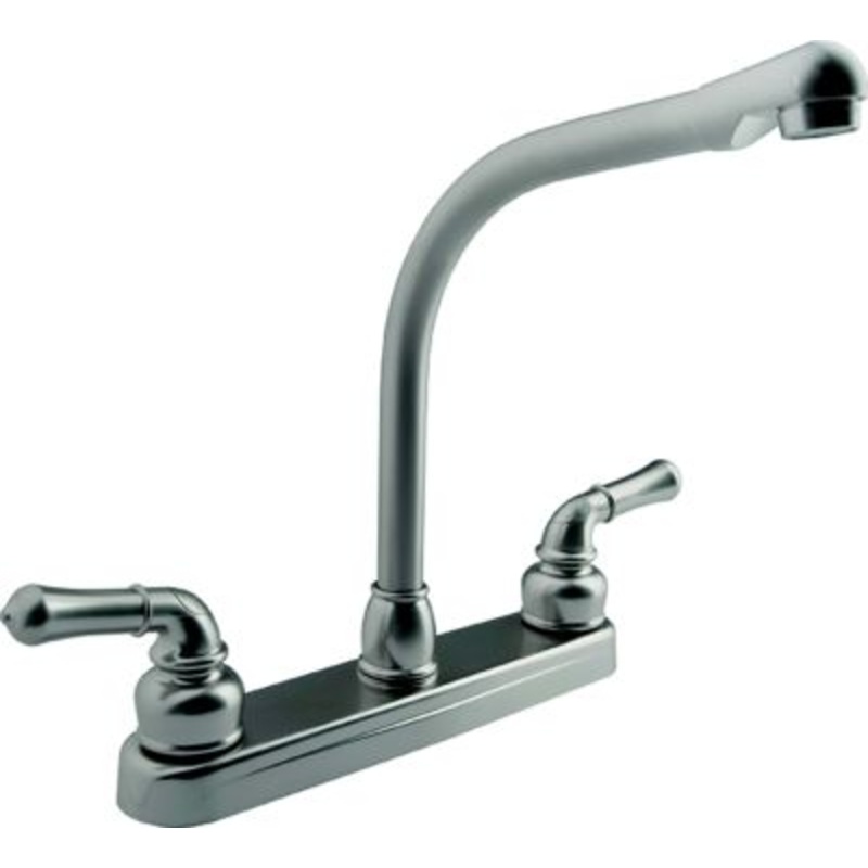 Dura Faucet DF-PK210C-SN DFPK210CSN Classical Hi-Rise Kitchen Faucet, Satin Nickel