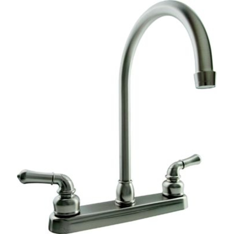 Dura Faucet DF-PK330HC-SN DFPK330HCSN J-Spout Kitchen Faucet, Satin Nickel