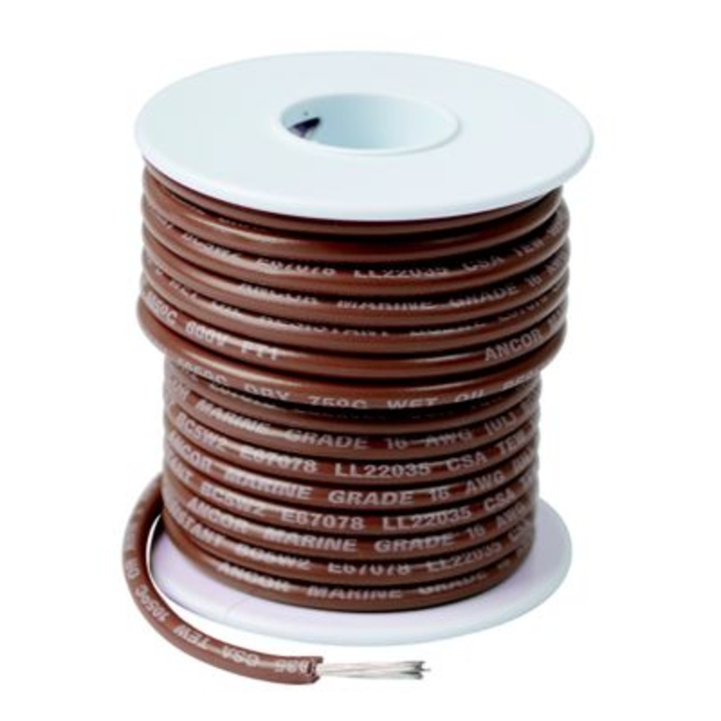 Ancor 101810 Marine Grade Tinned Copper Primary Wire, #16 AWG, 100′, Tan