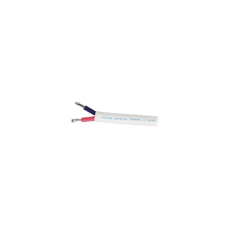 Ancor 121180 Marine Grade Tinned Duplex Cable Red and Black w/White Jacket, 10/2 800′