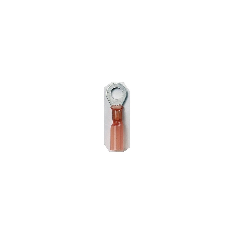 Ancor 310503 Marine Grade Heat Shrink Ring Terminals, 5/16″ Fastener, 22-18 Wire, Red, 3/Pk