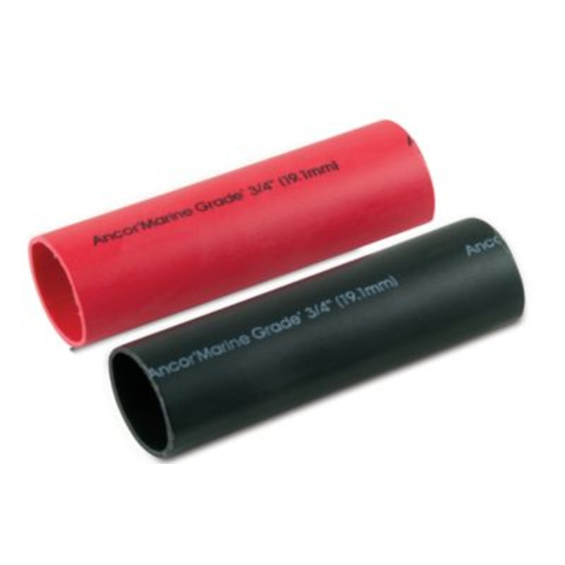 Ancor 327103 Marine Grade Heat Shrink Heavy Wall Battery Cable Tube For 2-4/0, 1″ x 3″ (2/Pack), Black