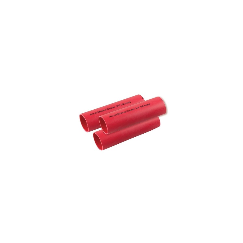 Ancor 327603 327606 Marine Grade Heat Shrink Heavy Wall Battery Cable Tube For 2-4/0, 1″ x 3″ (2/Pack), Red