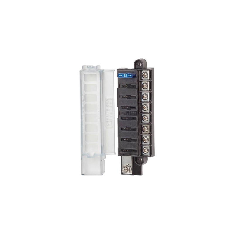 Blue Sea Systems 5046-BSS ST Blade Compact Fuse Block – Common Source, 8 Circuits