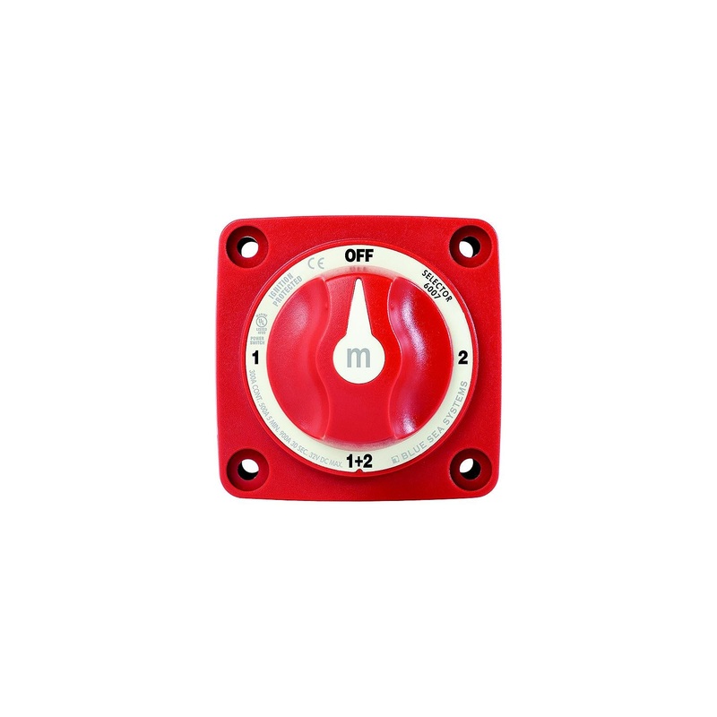 Blue Sea Systems 6007200-BSS 607200 Battery Switch Mini 4-Position w/Knob, Black