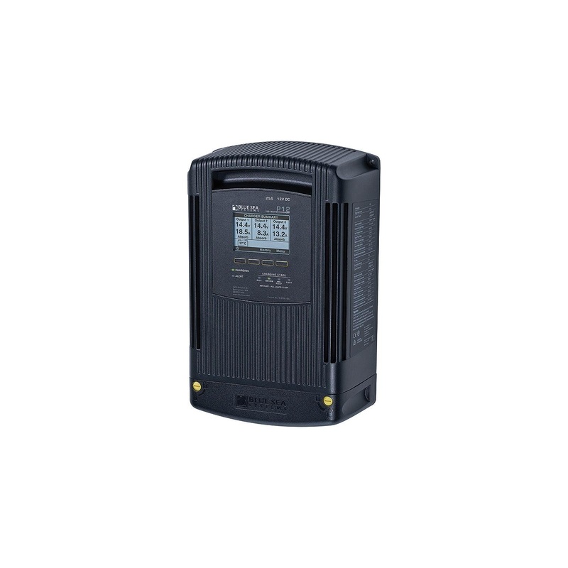 Blue Sea Systems 7531-BSS P12 12V DC Four Stage, Three Output Dry Mount Battery Charger