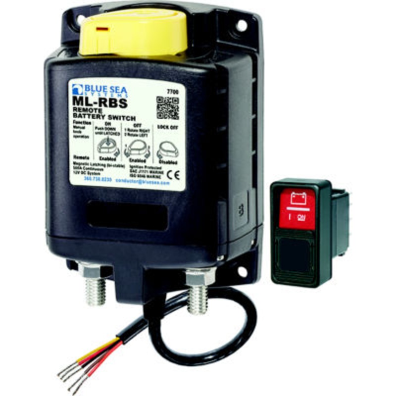 Blue Sea Systems 7702-BSS 7702 ML-RBS Remote Battery Switch with Manual Control – 24V DC 500A