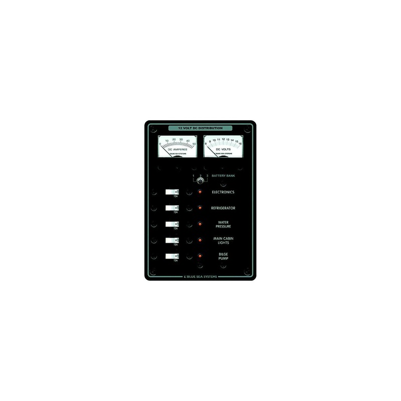 Blue Sea Systems 8081-BSS 8081 Traditional Metal DC Circuit Breaker Panel – 5 Positions