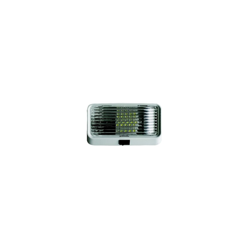 Diamond Group DG52723VP Valterra LED Surface Mt. Porch Light w/Switch, Rectangular, White w/Clear Lens