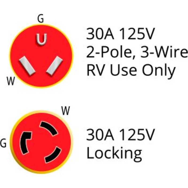 Weekender 3030RVTLA ParkPower Single Piece Locking Adapter, 30A 125V Straight Male to Female