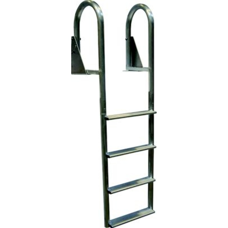 Dock Edge DE2123F Aluminum Flip Up Wide Step Ladder, 3-Step