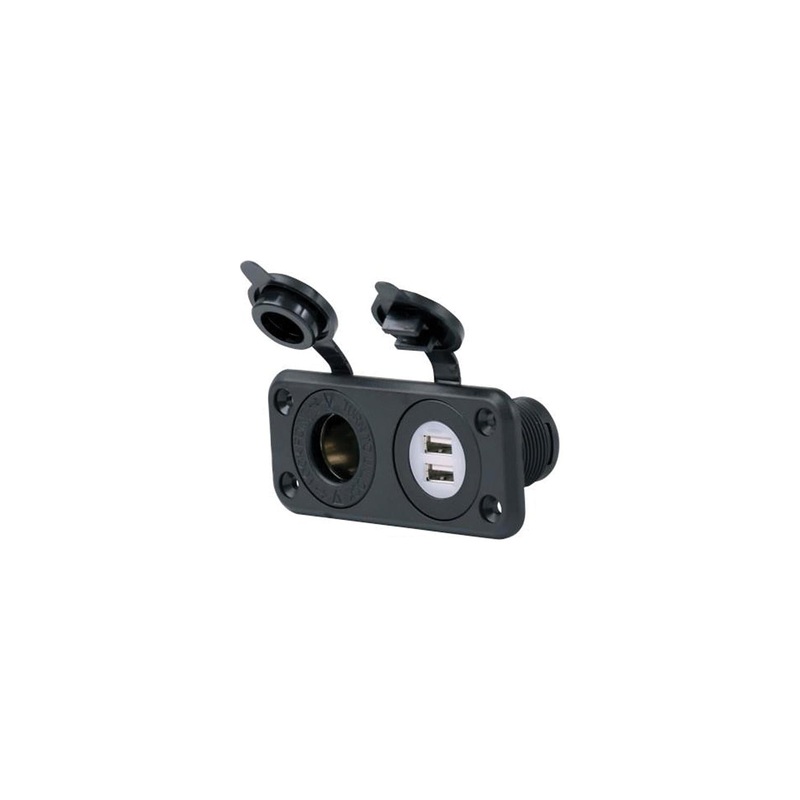 Marinco 12VCOMBO SeaLink Deluxe Dual USB Charger and 12V Receptacle