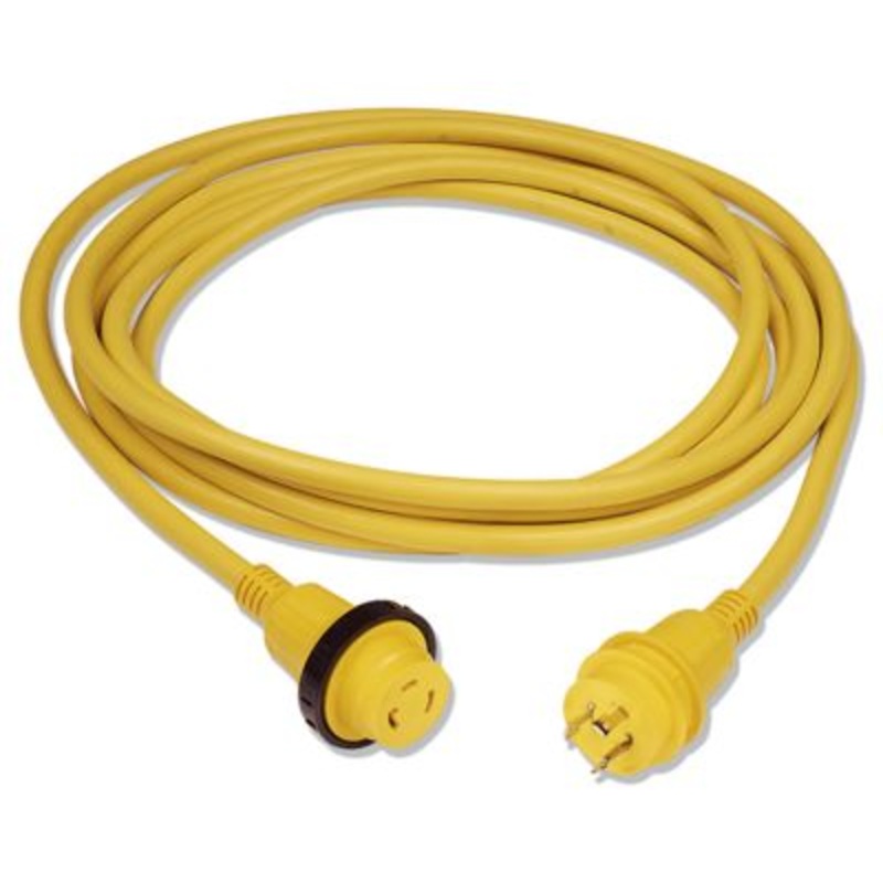 Marinco 199117 30A/125V Powercord Plus ShorePower Cordset w/LED, 25′ Yellow
