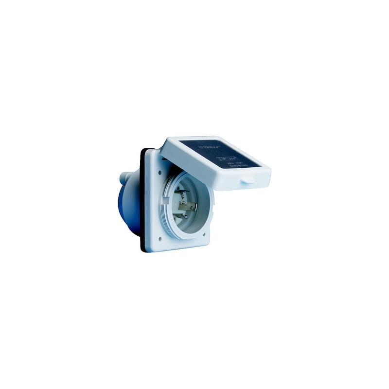 Marinco 301EL-B 30A/125V Power Inlet With Stainless Steel Trim