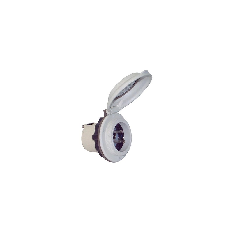 Marinco 304EL-B 30A/125V Contour Power Inlet With Stainless Steel Trim