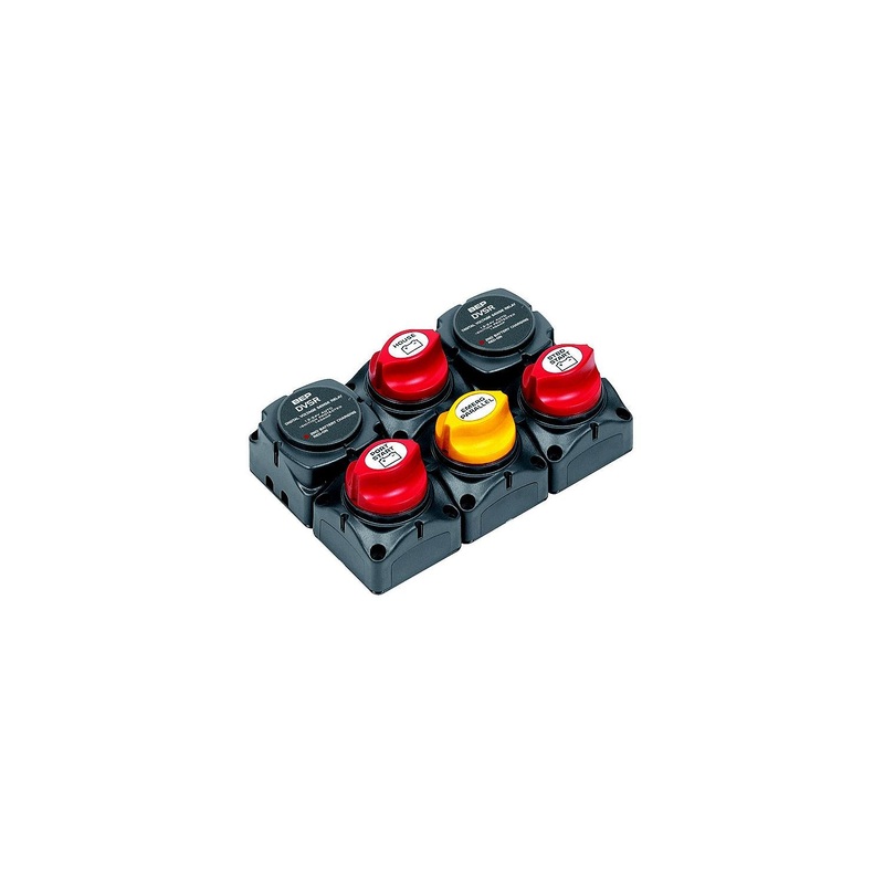 BEP 717-140A-DVSR Marinco Twin Voltage Sensing Relay (VSR) Battery Distribution Cluster Outboard/3 Banks