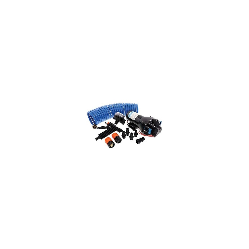 Jabsco P501J-119N-4A P501J119N4A Hotshot Series Washdown Pump Kit w/Hose, 12V, 5GPM