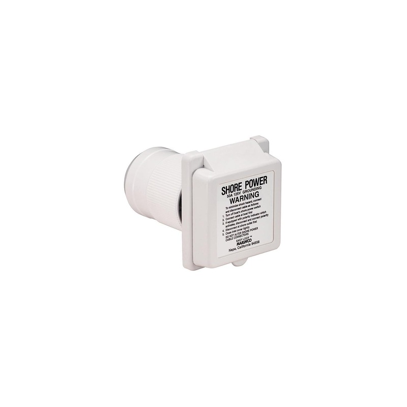 Marinco 6351EL-B 50 Amp 125V Power Inlet With Stainless Steel Trim