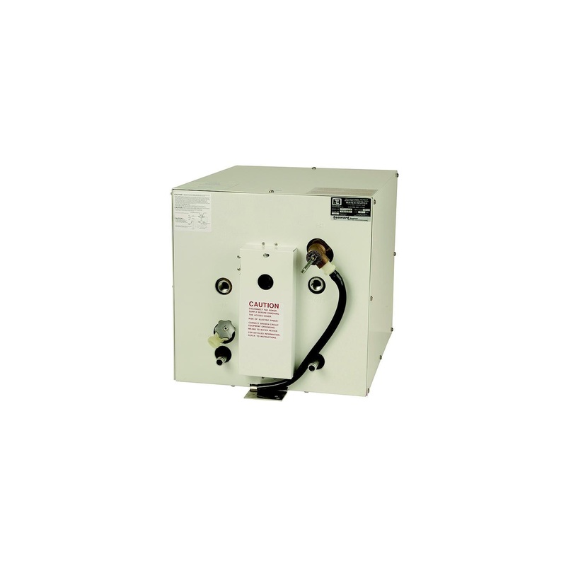 Whale S1100W Seaward 120V AC 11 Gallon Water Heater With Rear Heat Exchanger, White Epoxy Coated Aluminum Exterior