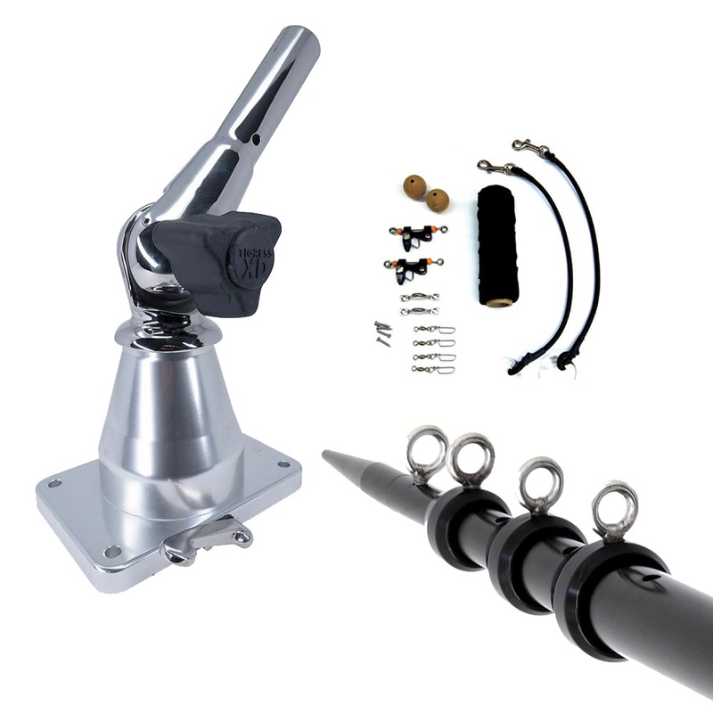 Tigress XD Bay Series Top Mount System – 15 – Aluminum Black Outriggers Deluxe Rigging Kit [88823-3]