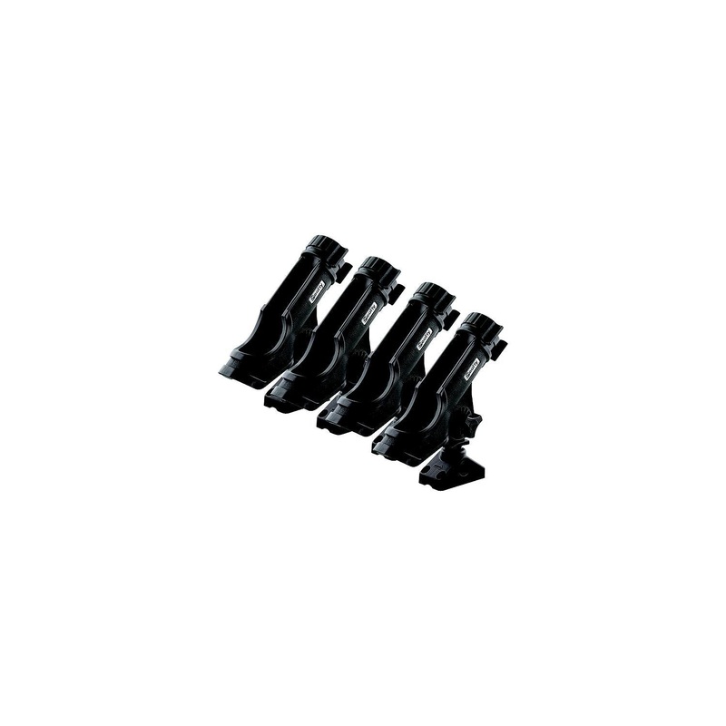 Scotty 230-BK-QUAD 230BKQUAD Powerlock Rod Holder w/#241 Side/Deck Mount, Black, 4 pack