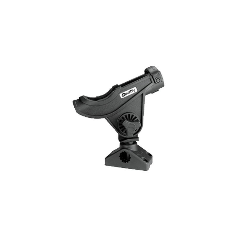 Scotty 280BK Bait Caster/Spinning Rod Holder w/ Side/Deck Mt., Black, 12/case