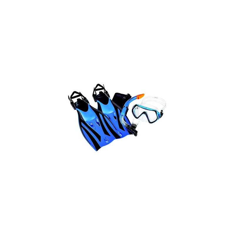 Aqua-Leisure Recreation WCX5976S1L Aqua Pro Ion – Junior 5 Piece Snorkeling Set, Blue