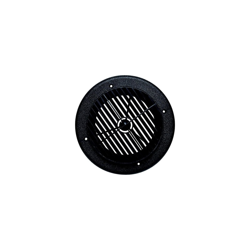 Valterra A10-3356VP 4″ Louvered Heating & A/C Register, Black