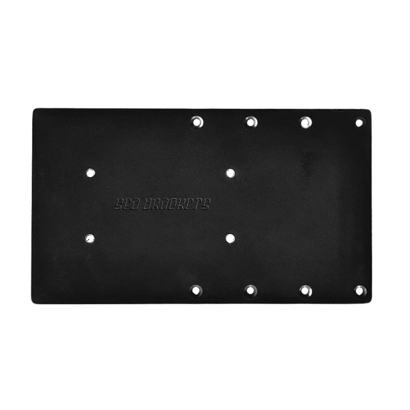Sea Brackets 14″ Straight Trolling Motor Plate for Garmin Kraken – Black [SEA2312-BLK]