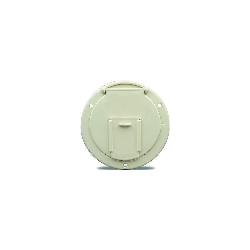 B&B Molders 94328 Round Electric Cable Hatch w/Back, 4-5/8″ Polar White