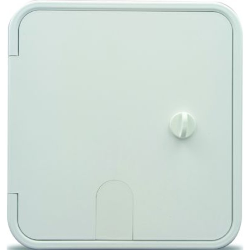 B&B Molders 94339 Square Electric Cable Hatch, Large w/Open Back & Thumb Latch, Polar White