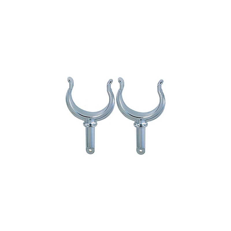 Perko 1262DP0ZNC Ribbed Rowlock Horns, Zinc, Pair